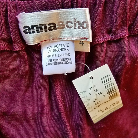Anna Scholz VTG Stretch 2-Piece Burgundy Top & Elastic Waist Pant Set 26/28 (4X) - Picture 5 of 5